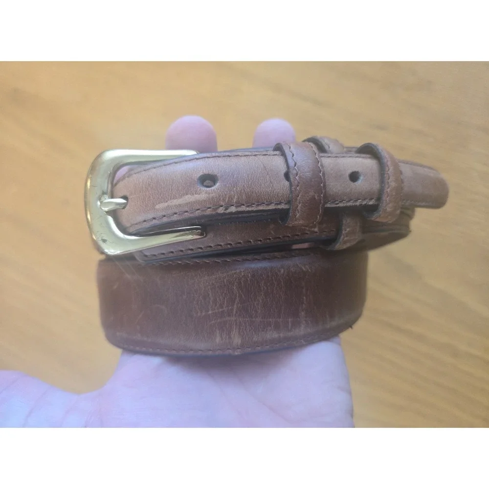 3-D Belt Co Leather Belt Brown Full Grain Cowhide Western 2058 USA Size 38